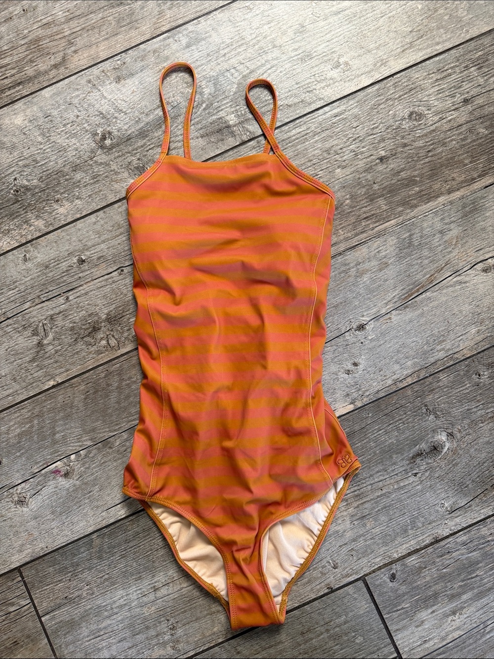 Albion Orange Stripe One-Piece Swimsuit